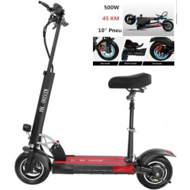 Trottinette électrique Scooter tout-terrain KUGOO KIRIN M4 pliant Pneus pneumatiques 10" Moteur 500W Siège libre Noir