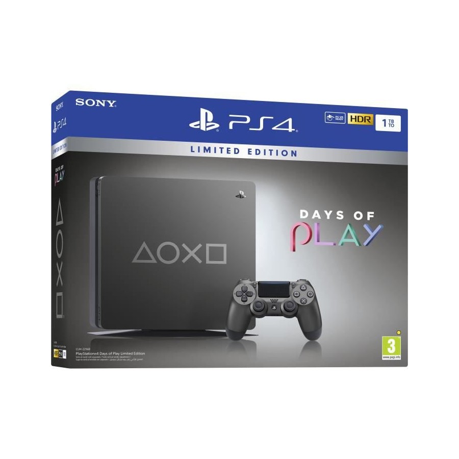 PS4 Slim 1To Édition Limitée Days of Play Steel Black - PlayStation Officiel