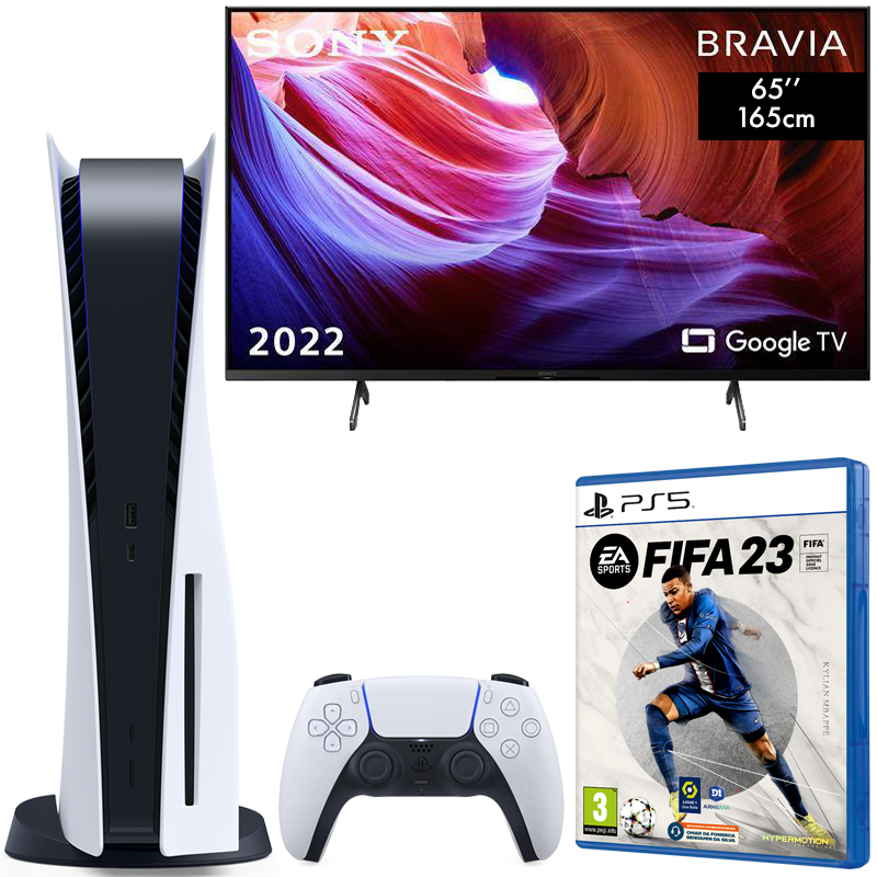 Pack ps5 + tv 65" 4k lcd sony kd65x89kpae + fifa 23